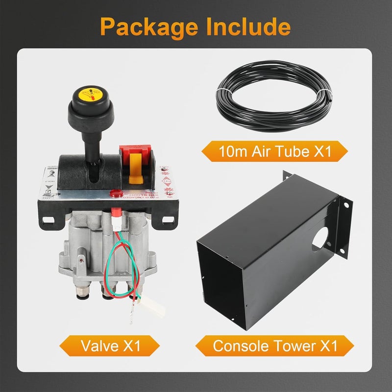 RALBDX Hydraulic Flow Control Valves For Dump Truck Tipper Hydraulic System Slow Down Function Air Operated ; PTO Switch Dual Valve Air Kit With Kickout(Valve + 10m Air Tube + Console Tower) - Image 2